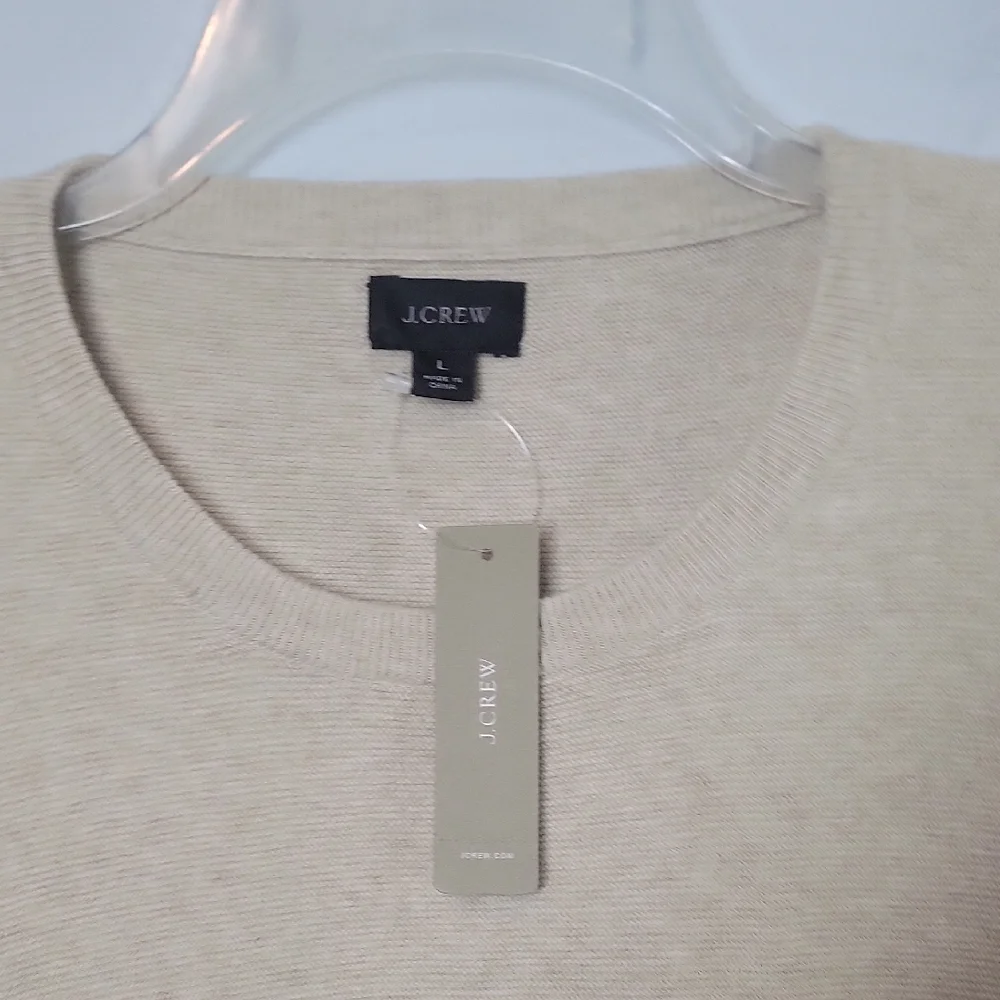 J.Crew crewneck Men's Cream All Cotton Sweater size Large